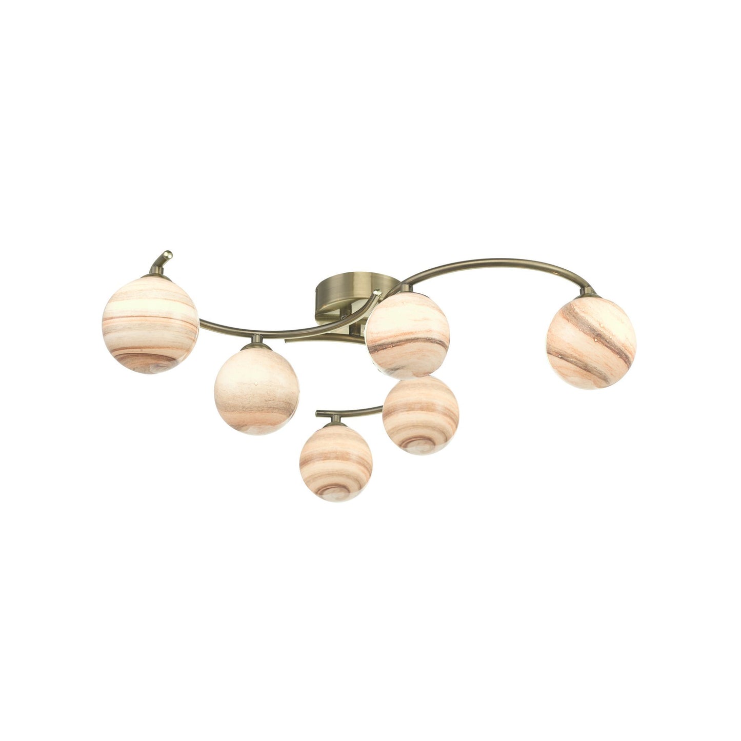 Atiya 6-Light Semi-Flush with Planet Style Glass