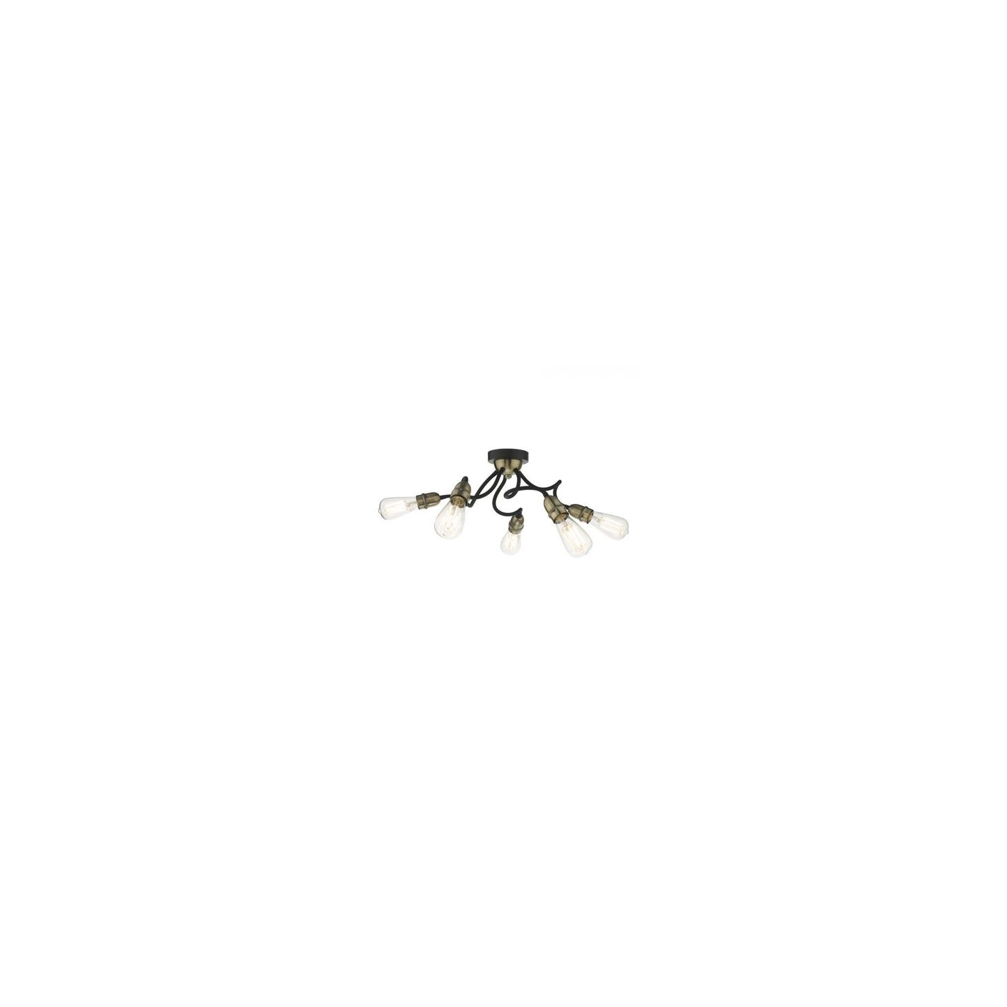Eydie 5-Light Semi Flush Matt Black