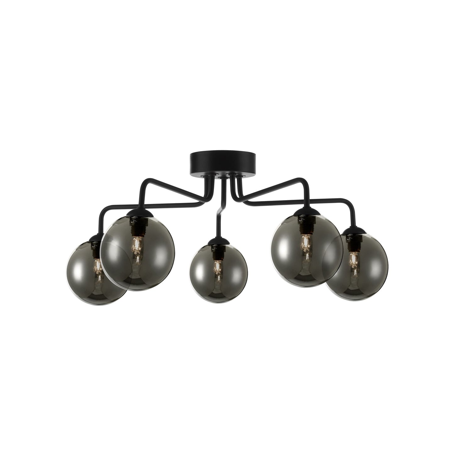 Feya 5-Light Semi Flush Matt Black
