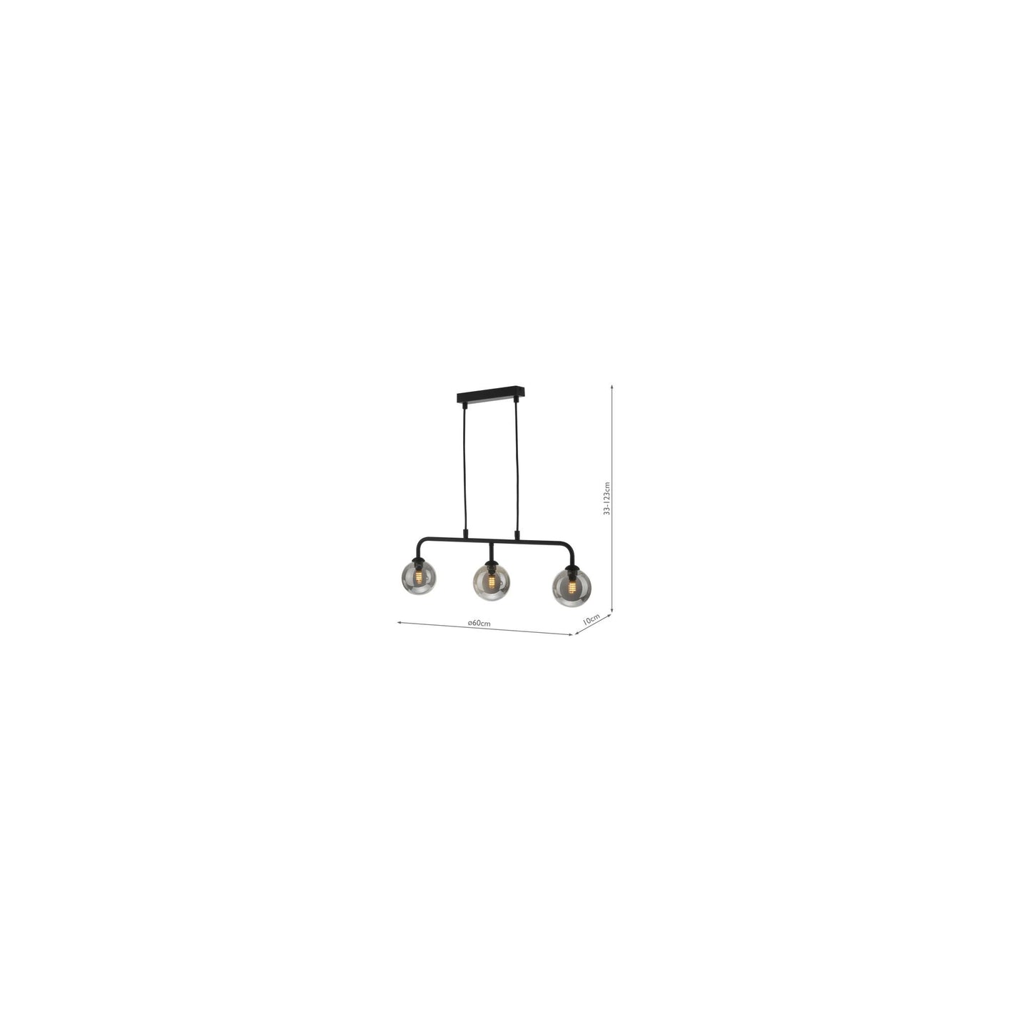 Feya 3-Light Bar Pendant Matt Black