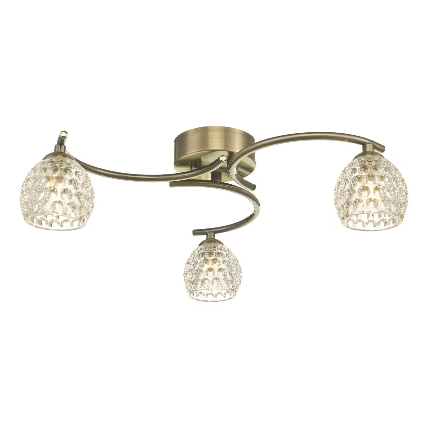 Nakita 3-Light Dimpled Glass Semi Flush