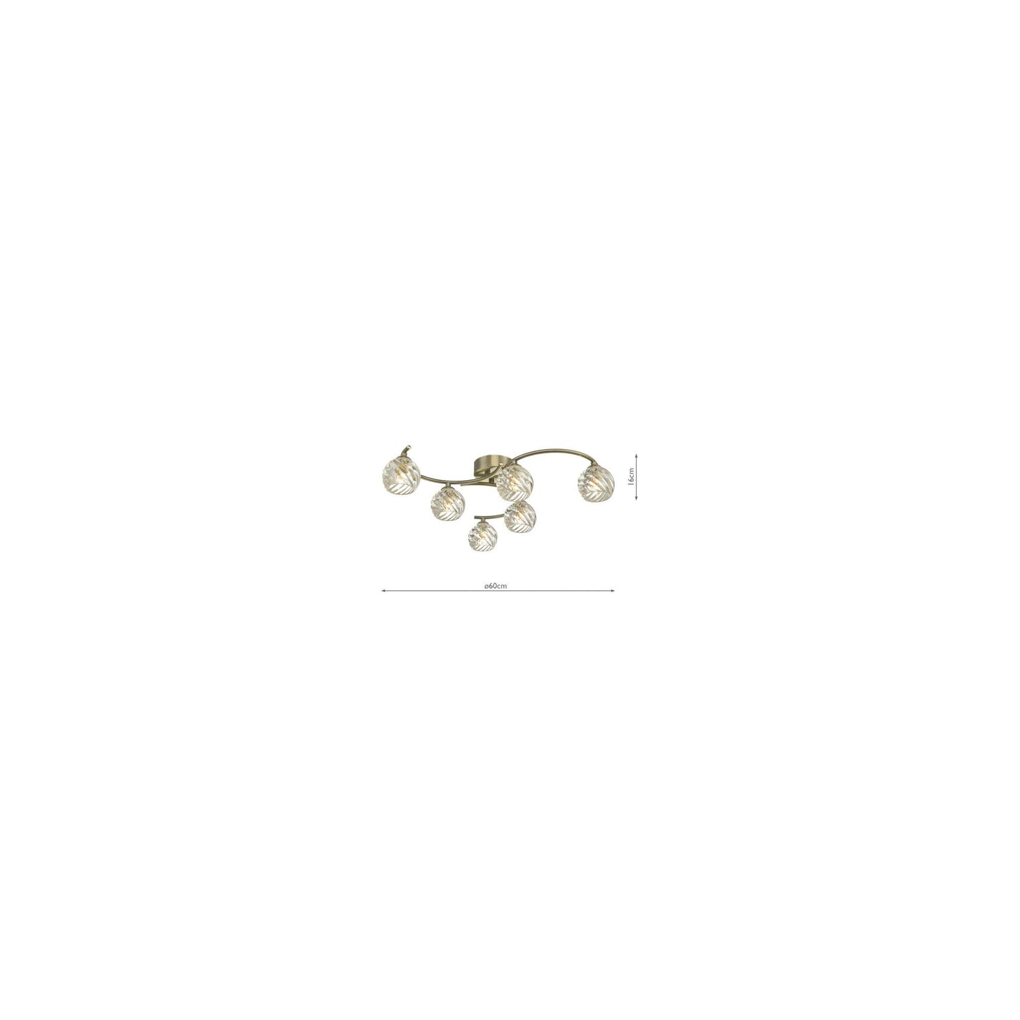 Nakita 6-Light Twisted Glass Semi Flush