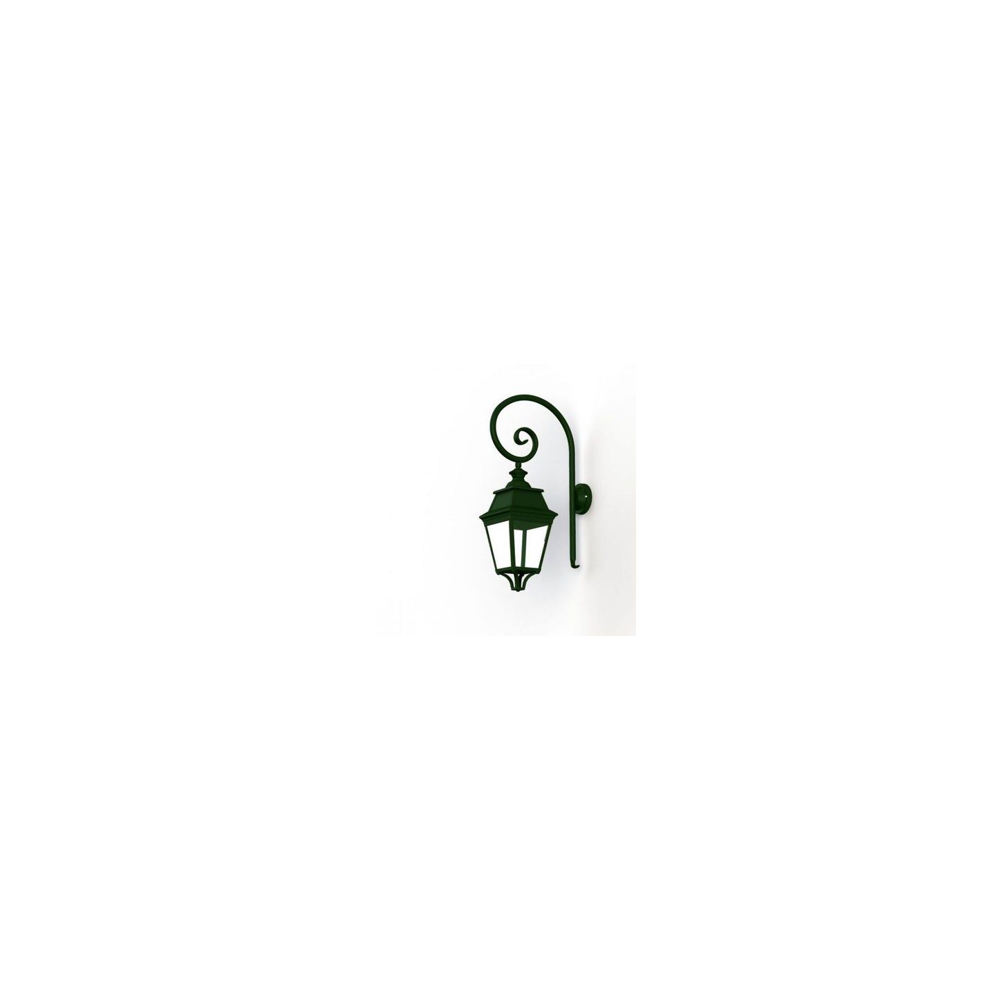 Avenue 3 Clear Glass Swan Neck Wall Bracket with Four-Sided Lantern
