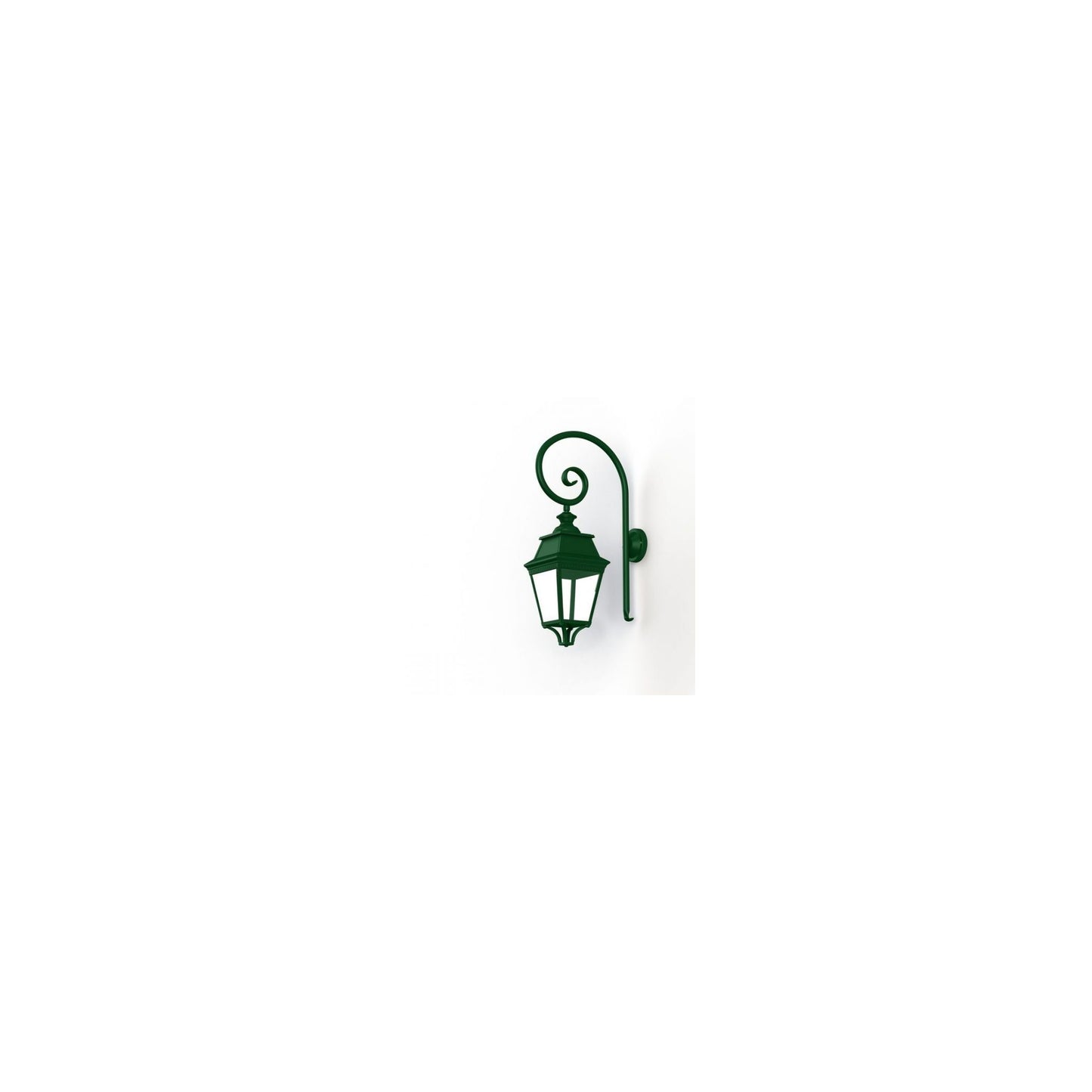 Avenue 3 Clear Glass Swan Neck Wall Bracket with Four-Sided Lantern