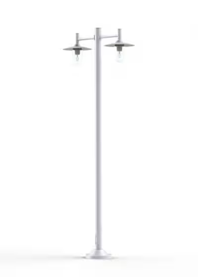 Montana Model 4 Double Arm Clear Glass & Copper Shade Lamp Post