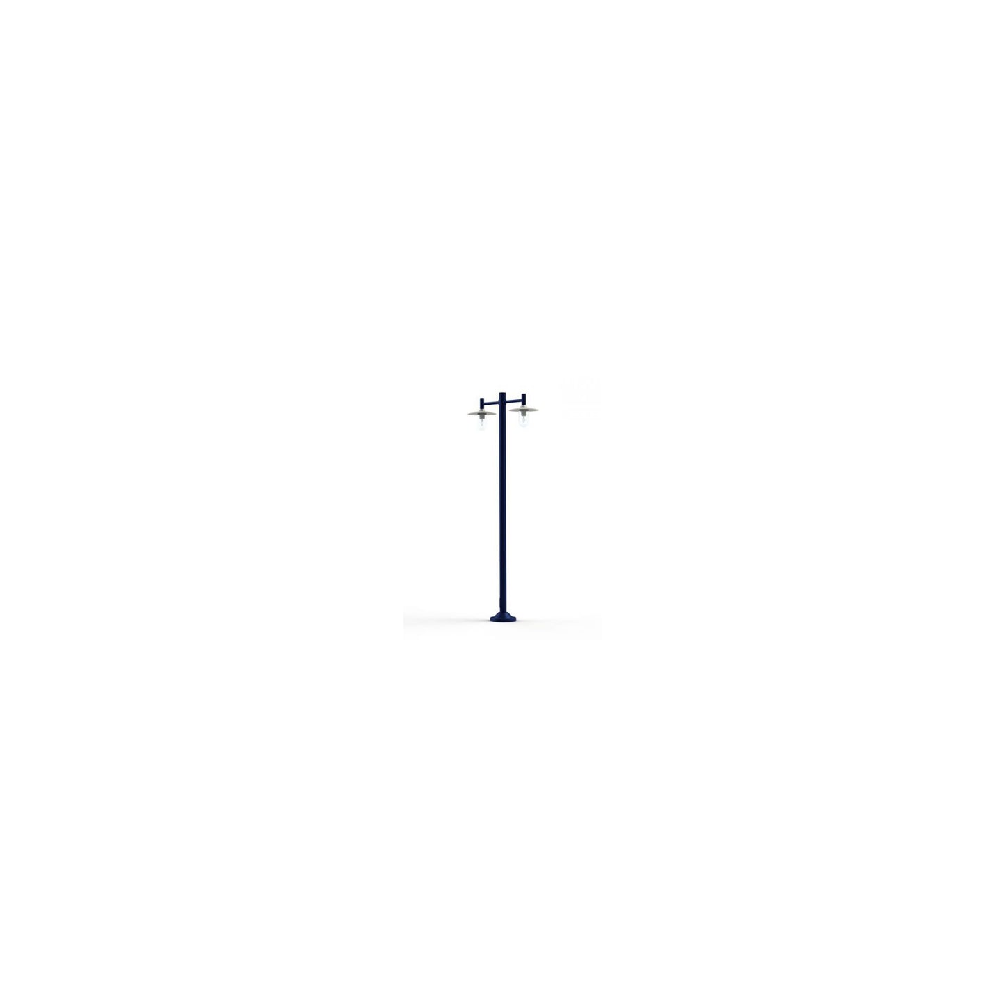 Montana Model 4 Double Arm Clear Glass & Copper Shade Lamp Post with Cast Aluminium Pole