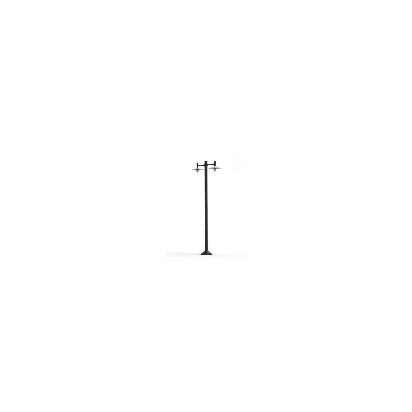 Montana Model 4 Double Arm Clear Glass & Copper Shade Lamp Post with Cast Aluminium Pole