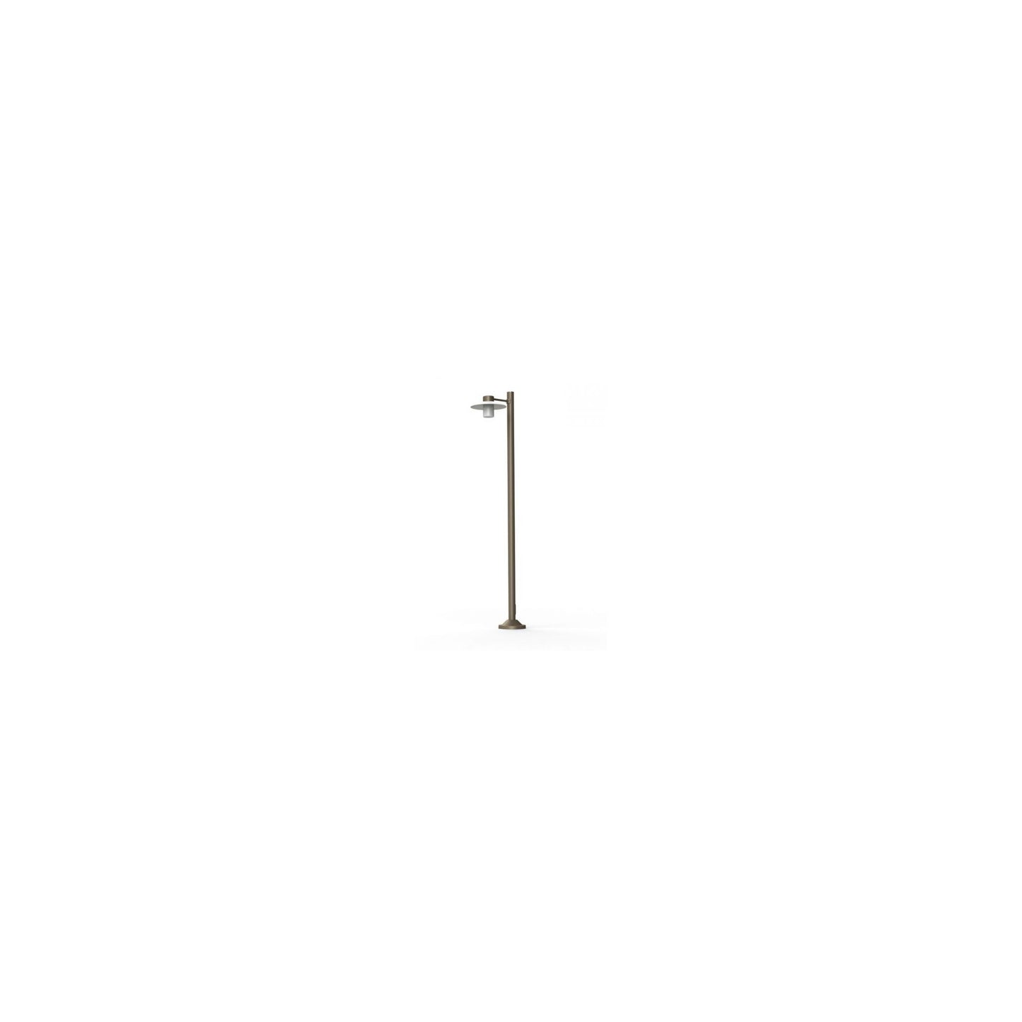 Aubanne Large Single Arm Frosted Glass Lamp Post with Opal Polycarbonate Reflector