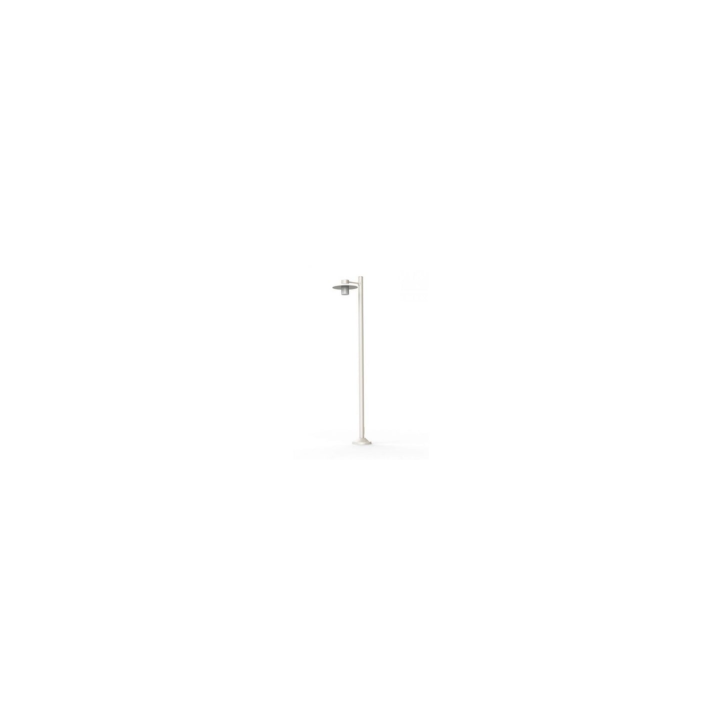 Aubanne Large Single Arm Frosted Glass Lamp Post with Opal Polycarbonate Reflector