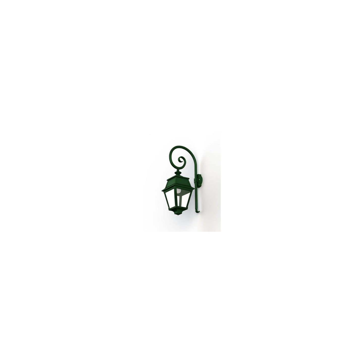 Avenue 2 Clear Glass Swan Neck Wall Bracket with Four-Sided Lantern