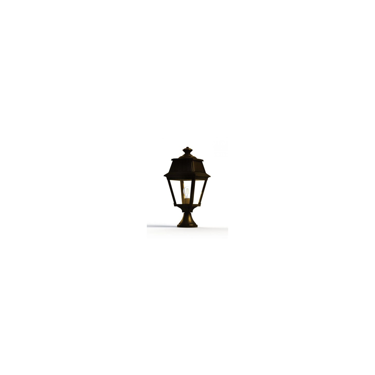 Avenue 2 Model 5 Clear Glass E27 Pillar Mount