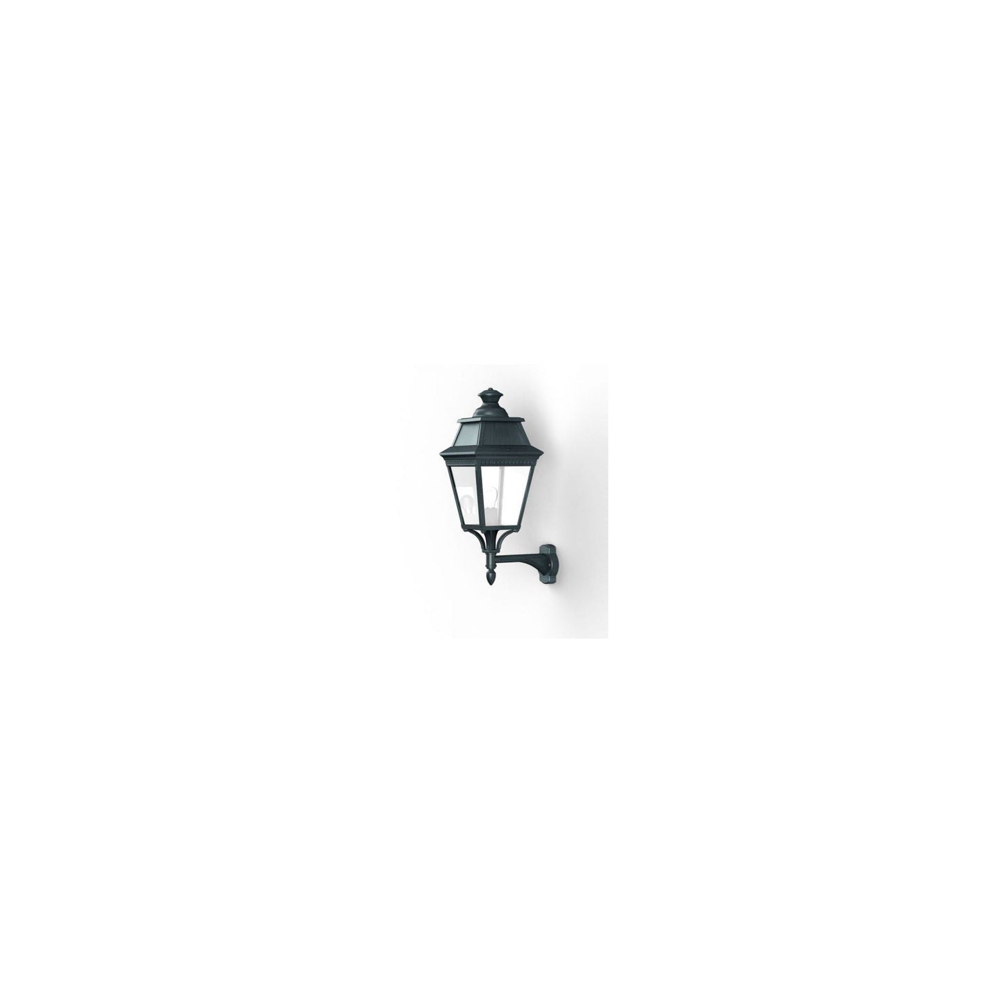 Avenue 3 Clear Glass Upwards Wall Bracket with Four-Sided Lantern