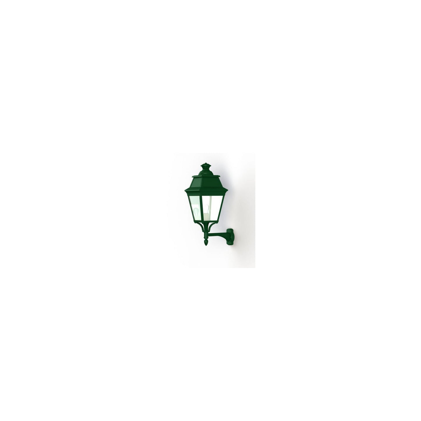 Avenue 3 Clear Glass Upwards Wall Bracket with Four-Sided Lantern