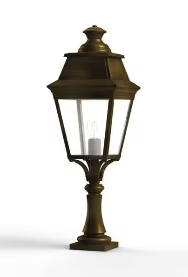 Avenue 3 Model 5 Clear Glass Pillar Mount Lantern