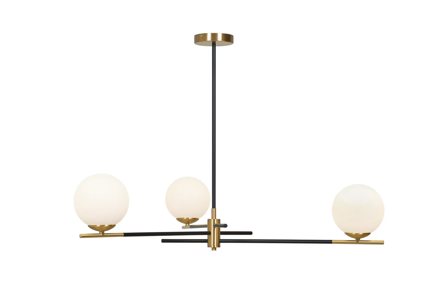 Harmony 3-Light Pendant Satin Brass with Opal Glass