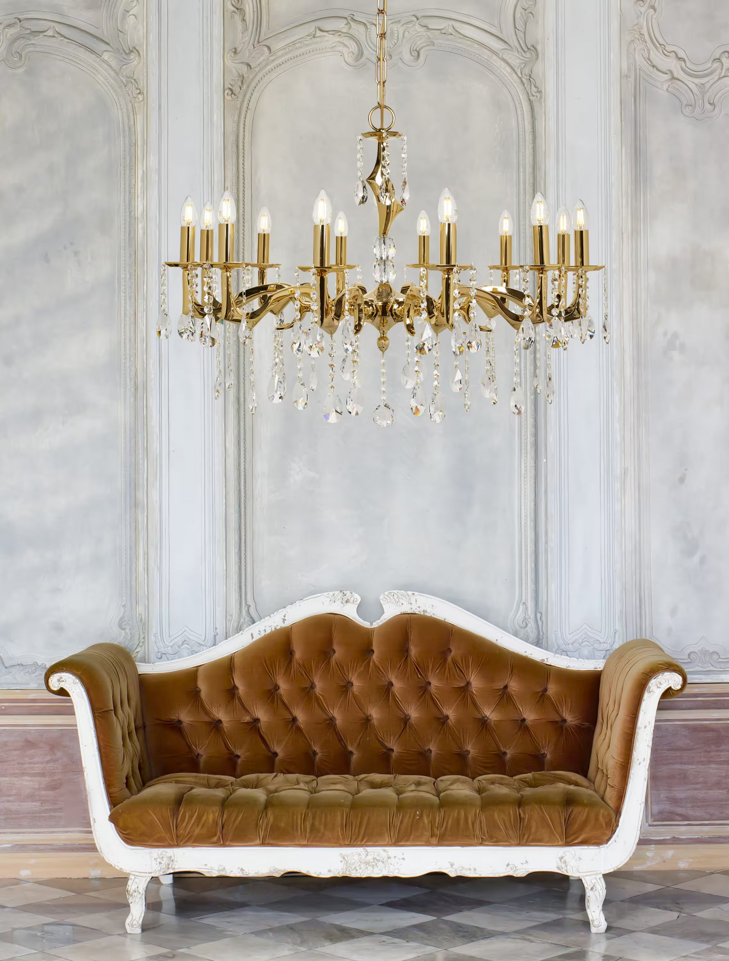 Majestic 12-Light Chandelier with Clear Crystal