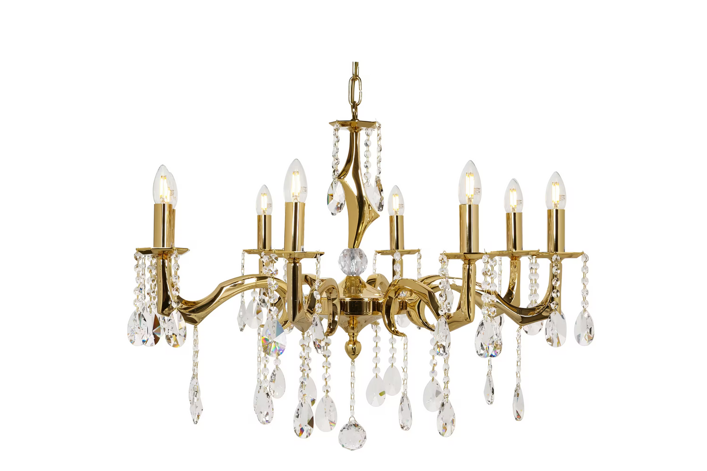 Majestic 8-Light Chandelier with Clear Crystal
