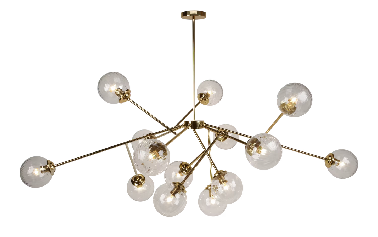 Globus 12-Light Pendant with Ribbed Clear Glass