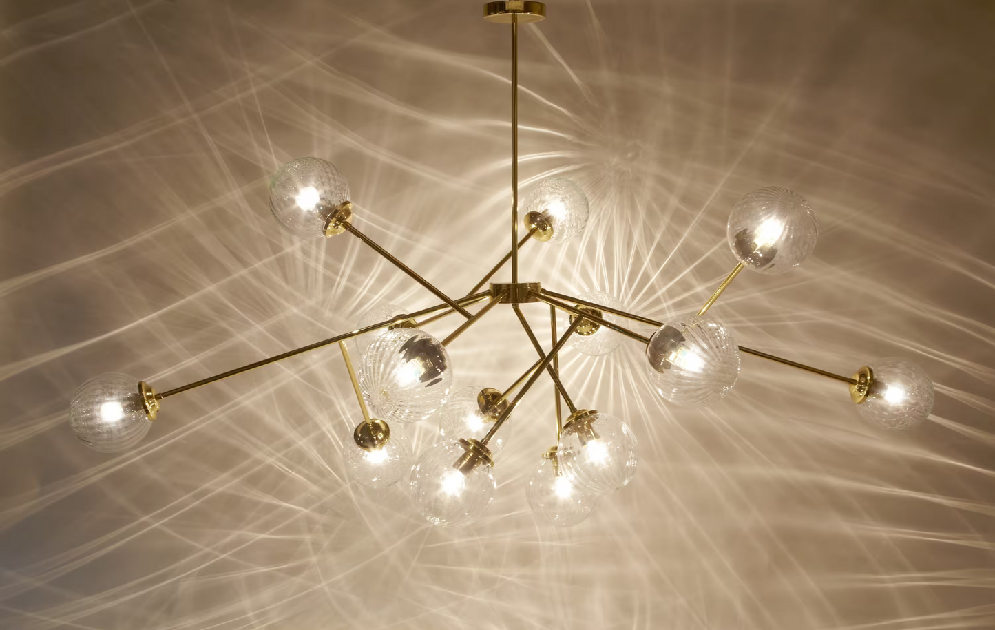 Globus 12-Light Pendant with Ribbed Clear Glass