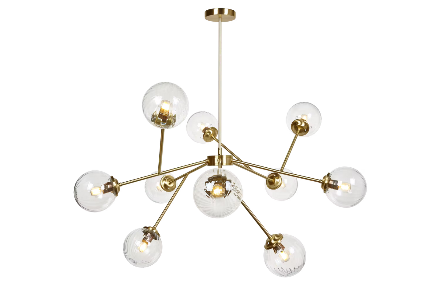 Globus 8-Light Pendant with Ribbed Clear Glass