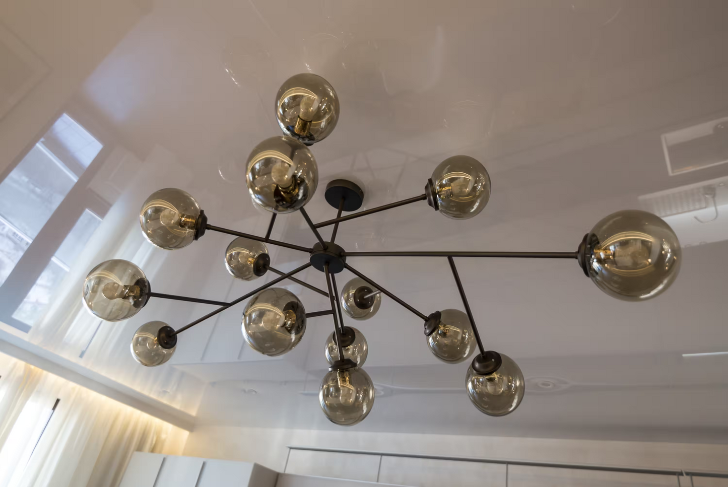 Globus 8-Light Pendant with Ribbed Clear Glass