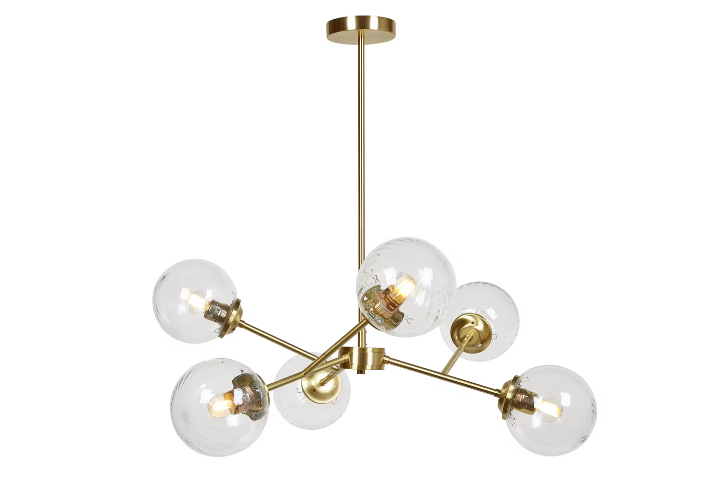 Globus 6-Light Pendant with Ribbed Clear Glass