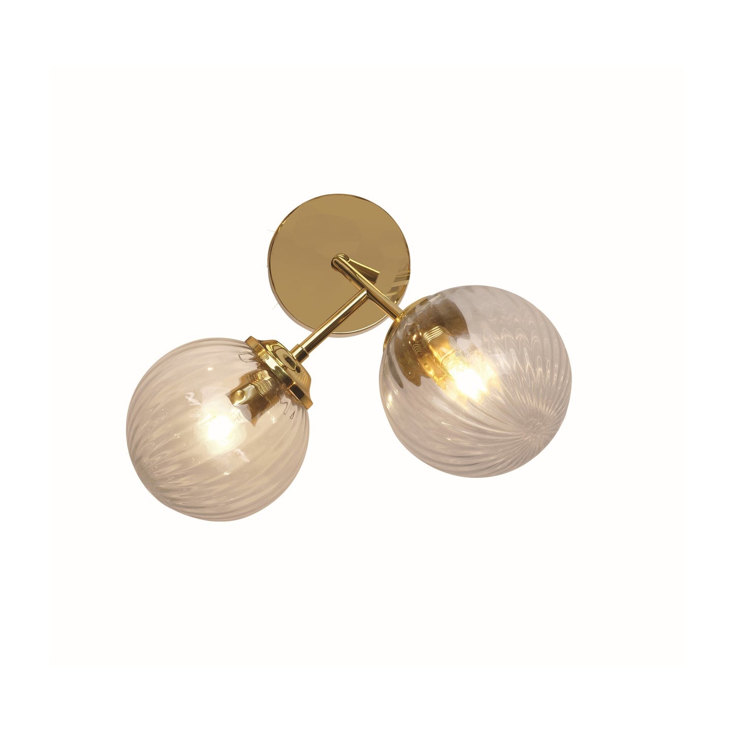 Globus Double Wall Light with Ribbed Clear Glass