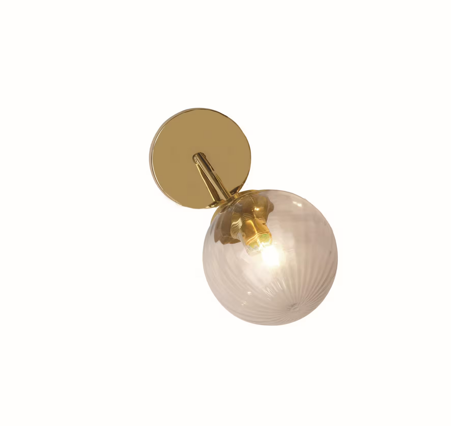 Globus Wall Light with Ribbed Clear Glass