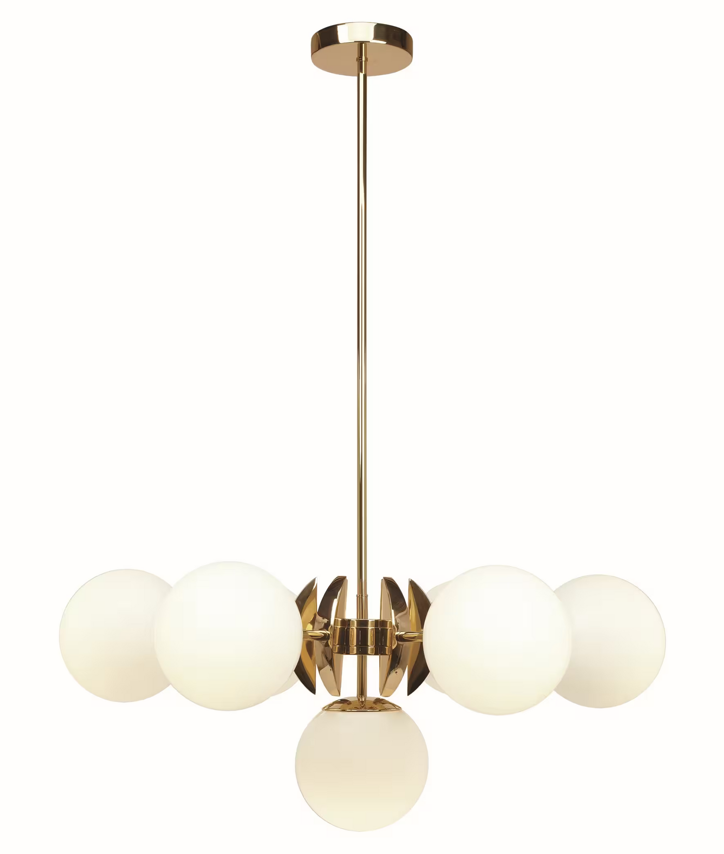Sixty 6-Light Pendant with White Glass