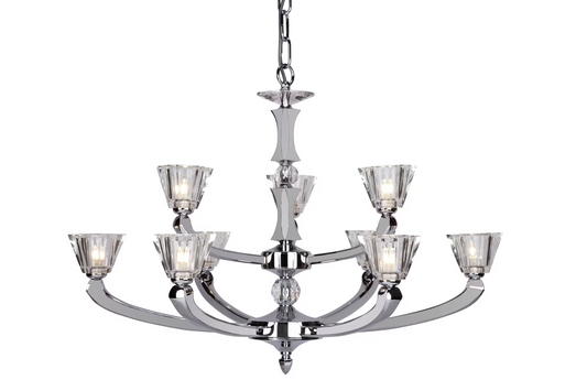 Perseas 9-Light Chandelier with Glass Shade