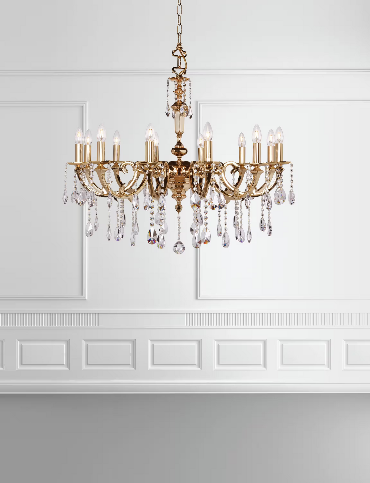 Luxor 12-Light Chandelier with Asfour Lead Crystal