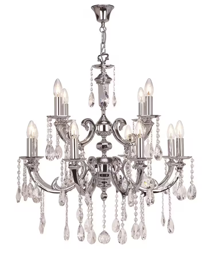 Luxor 12-Light Chandelier with Asfour Lead Crystal