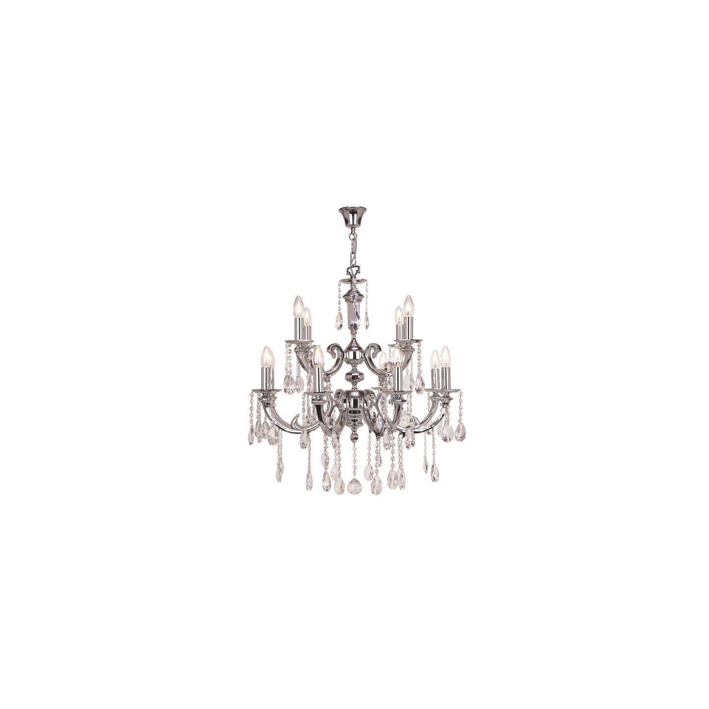 Luxor 12-Light Chandelier with Asfour Lead Crystal