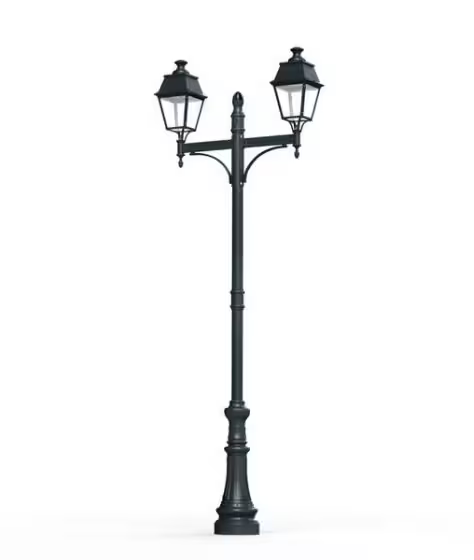 Avenue 4 Model 9 Double Arm Opal Glass Street Lamp