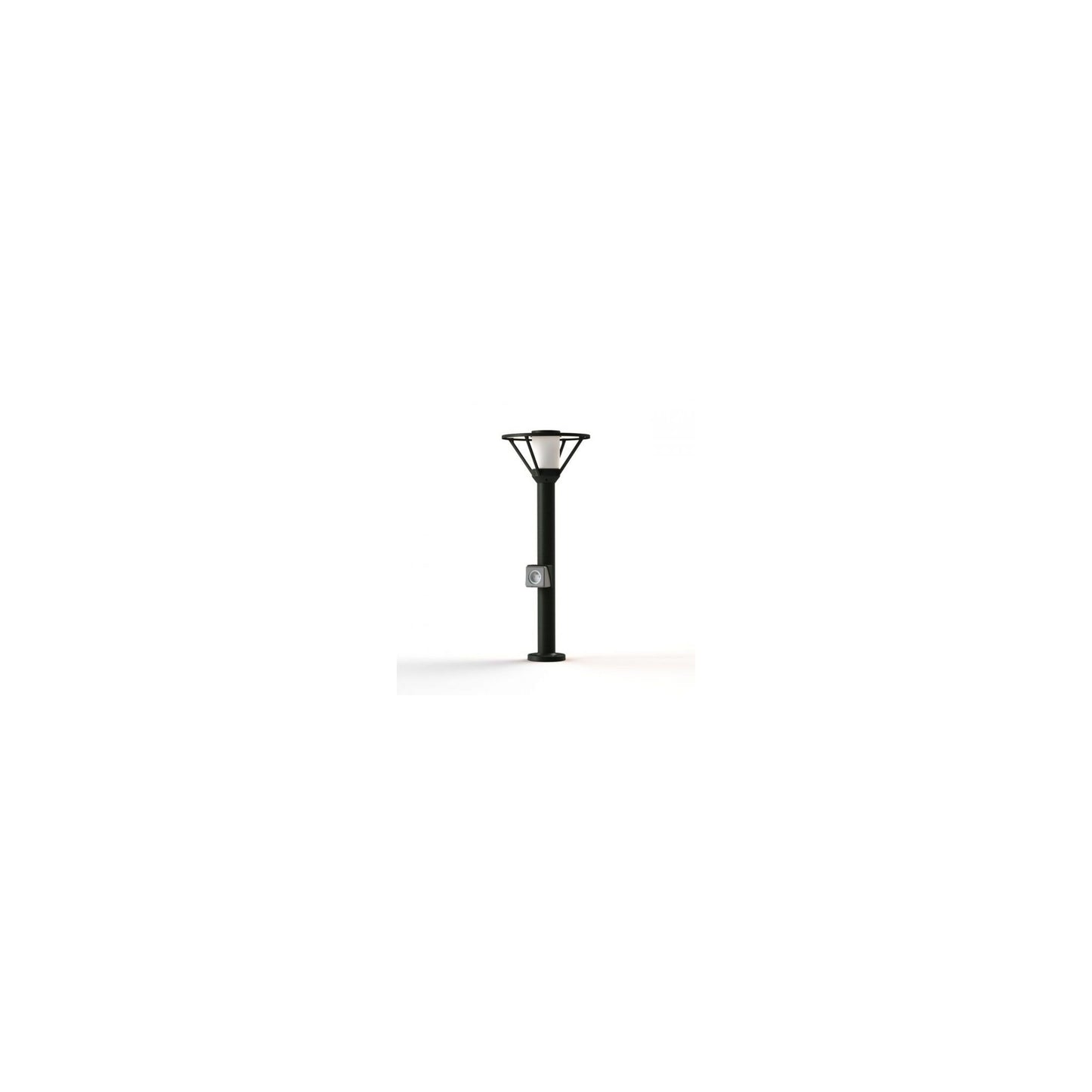 Bermude Small Frosted Glass Socket Bollard with White Reflector