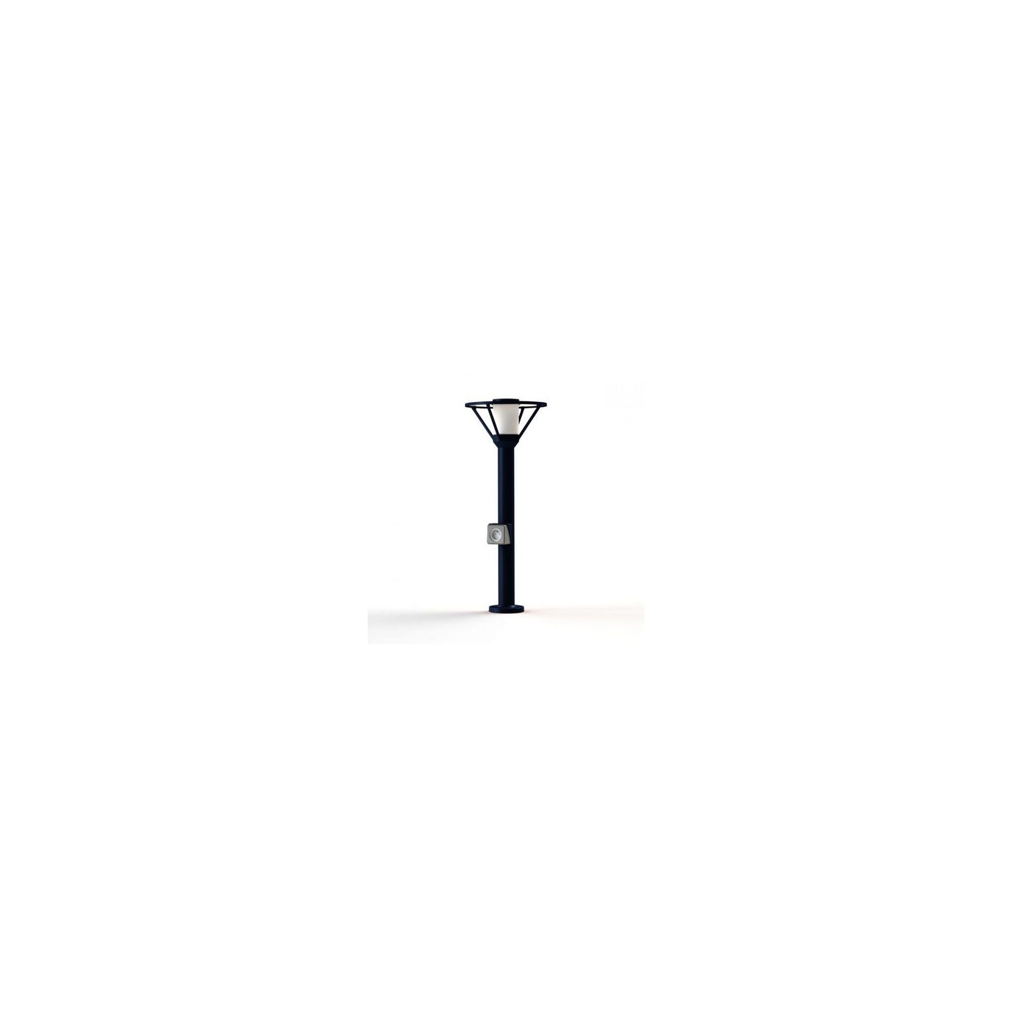 Bermude Small Frosted Glass Socket Bollard with White Reflector