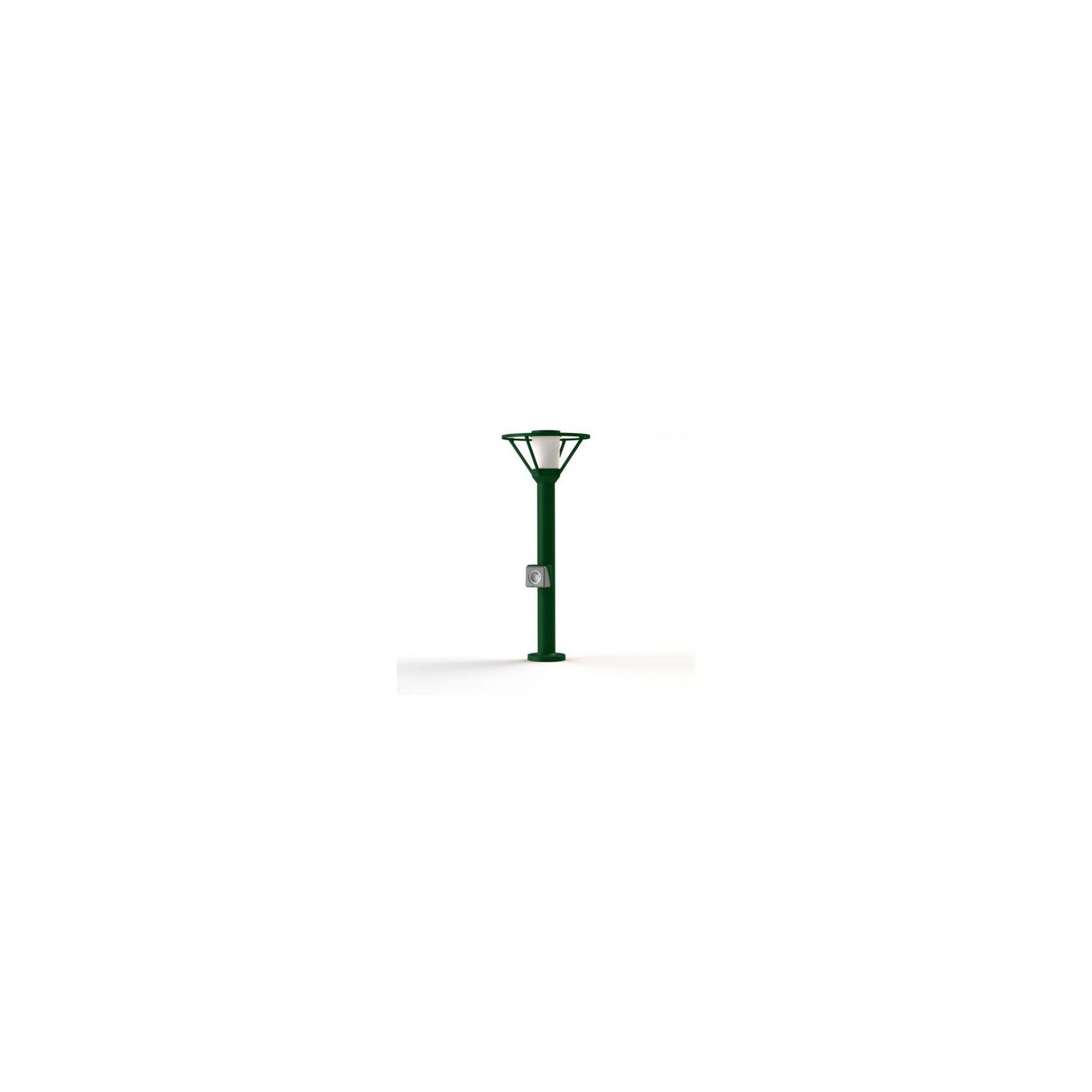 Bermude Small Frosted Glass Socket Bollard with White Reflector