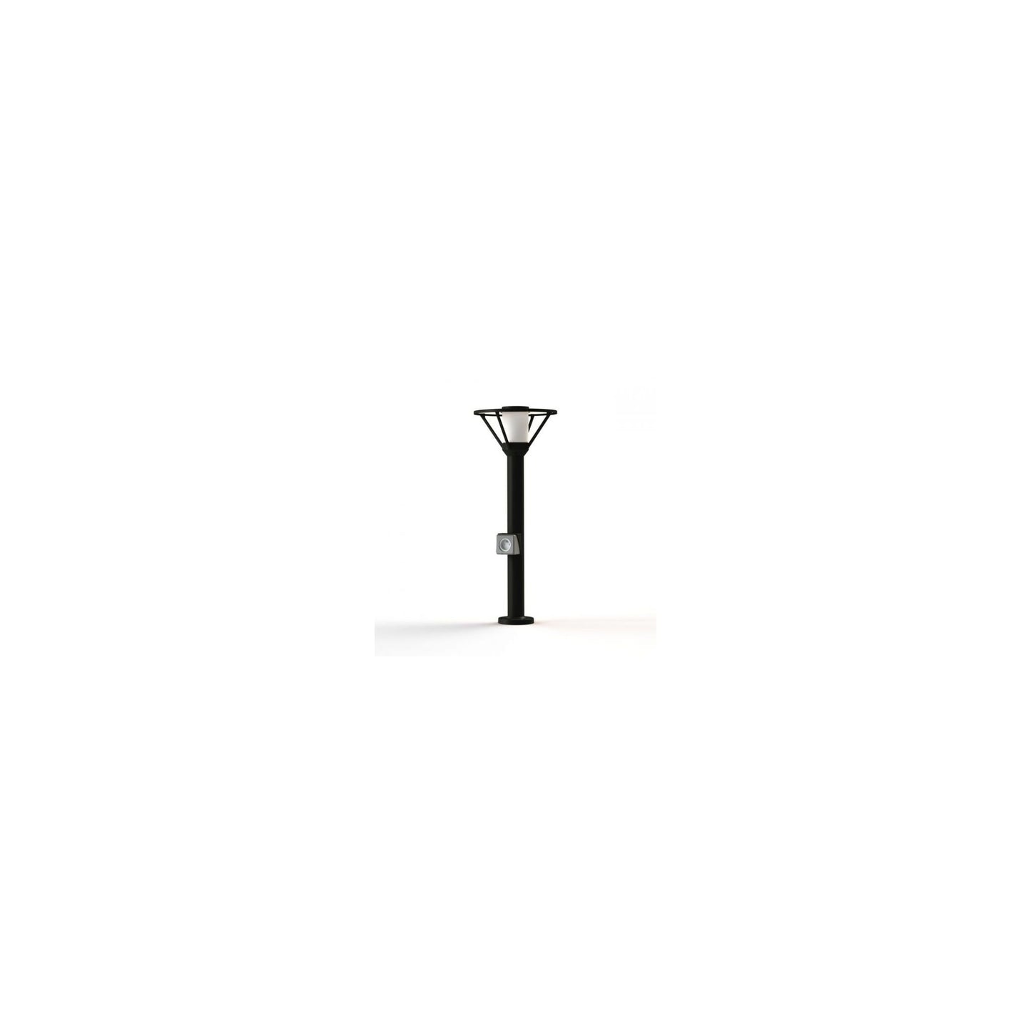 Bermude Small Frosted Glass Socket Bollard with White Reflector