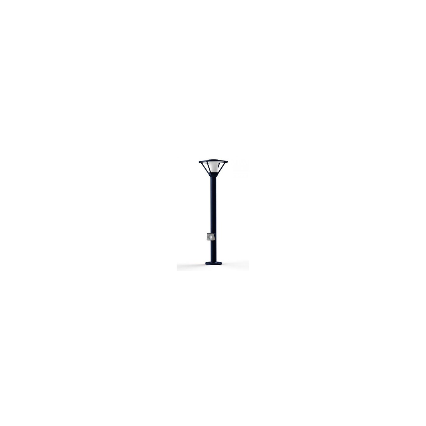 Bermude Large Frosted Glass Socket Bollard with White Reflector