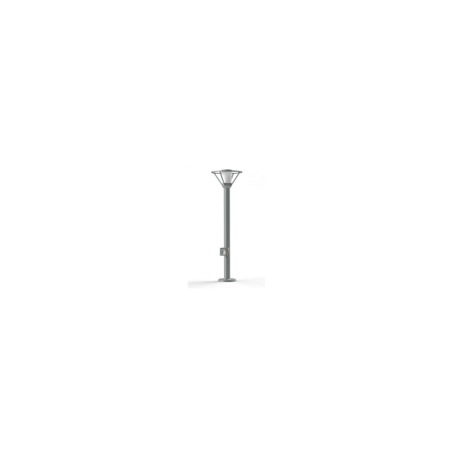 Bermude Large Frosted Glass Socket Bollard with White Reflector