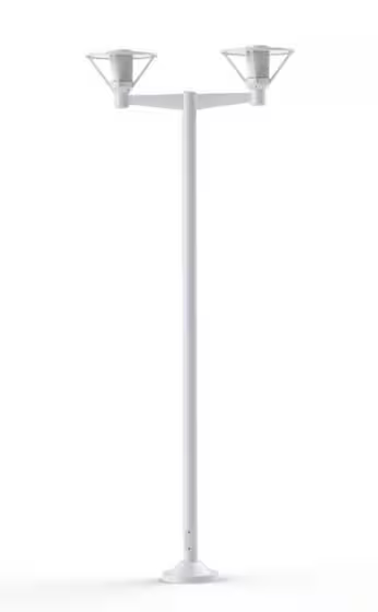 Bermude Large Double Arm Frosted Glass Lamp Post
