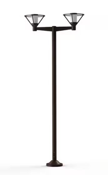 Bermude Large Double Arm Frosted Glass Lamp Post