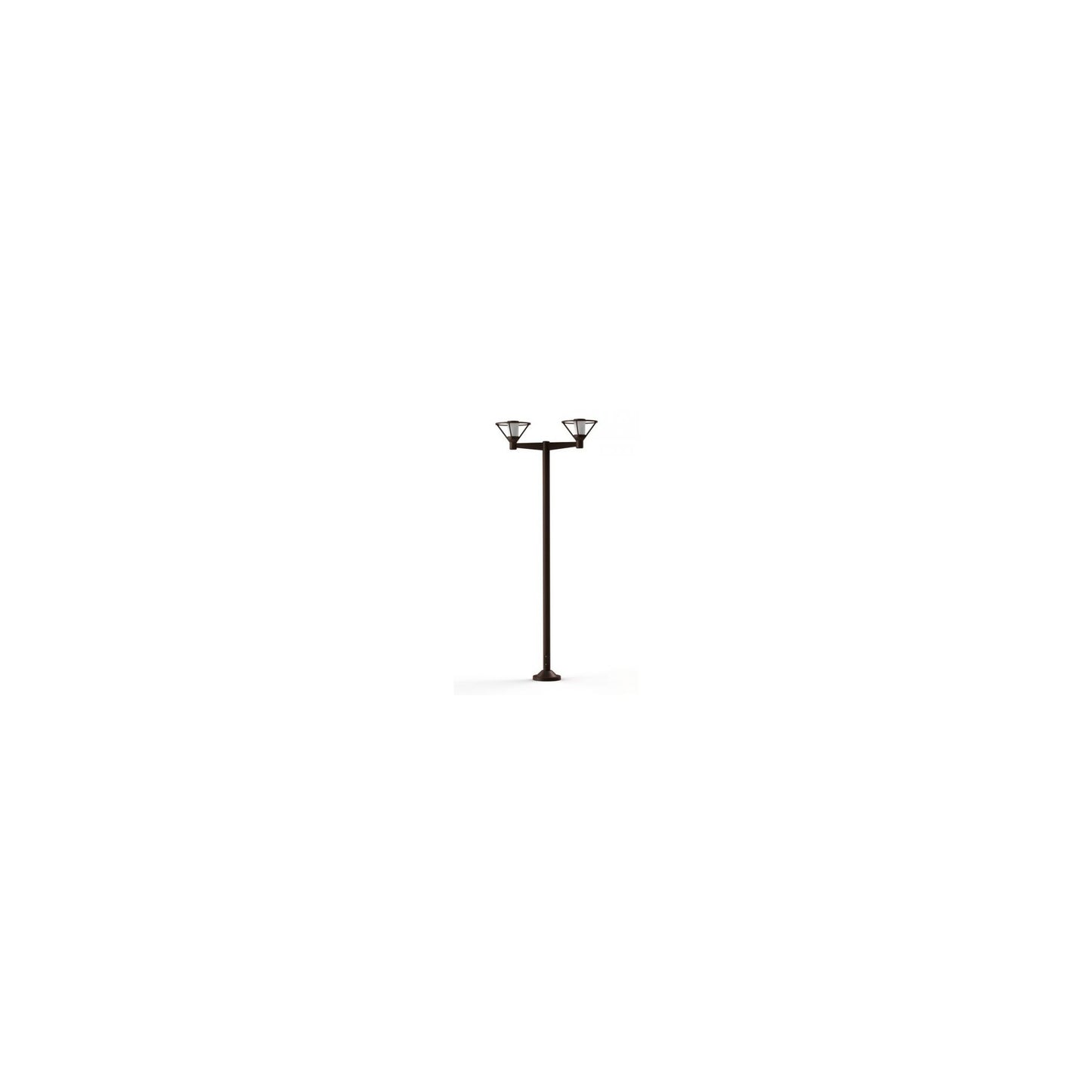 Bermude Large Double Arm Frosted Glass Lamp Post with White Reflector