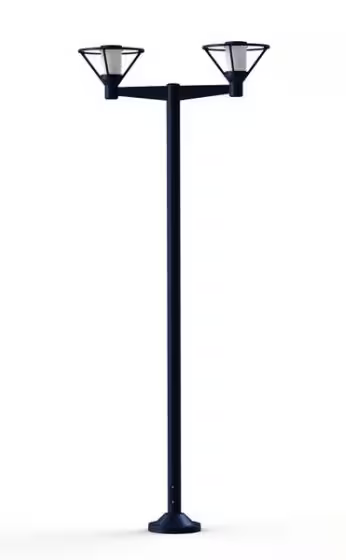 Bermude Large Double Arm Frosted Glass Lamp Post