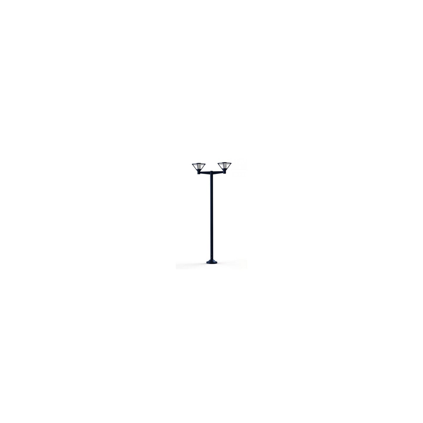 Bermude Large Double Arm Frosted Glass Lamp Post with White Reflector