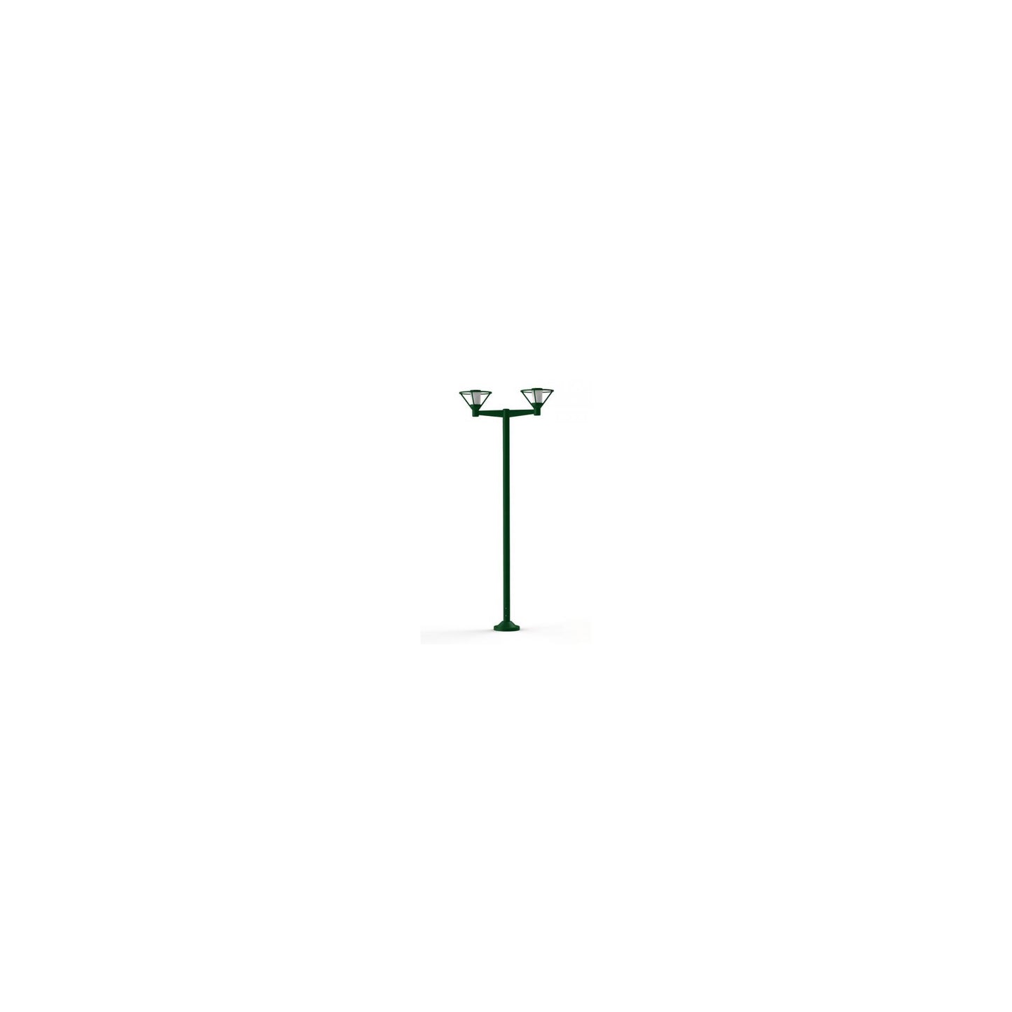 Bermude Large Double Arm Frosted Glass Lamp Post with White Reflector