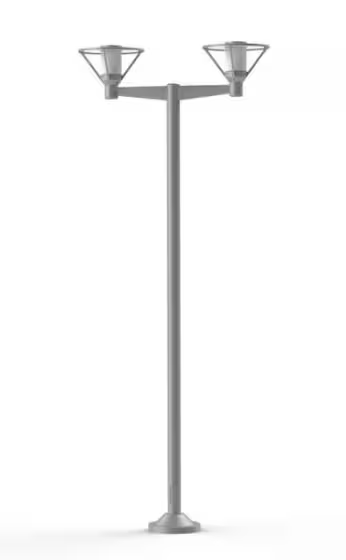 Bermude Large Double Arm Frosted Glass Lamp Post