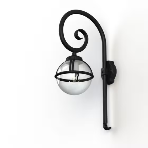 Boreal Model 2 Smoked Glass Swan Neck Wall Bracket with Cast Aluminium