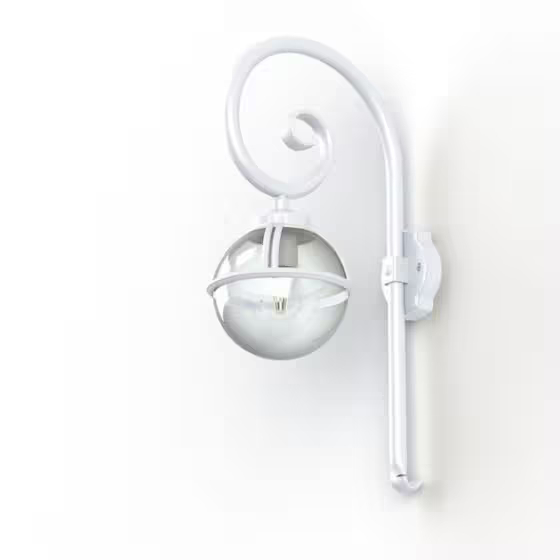Boreal Model 2 Smoked Glass Swan Neck Wall Bracket with Cast Aluminium