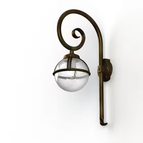 Boreal Model 2 Smoked Glass Swan Neck Wall Bracket with Cast Aluminium